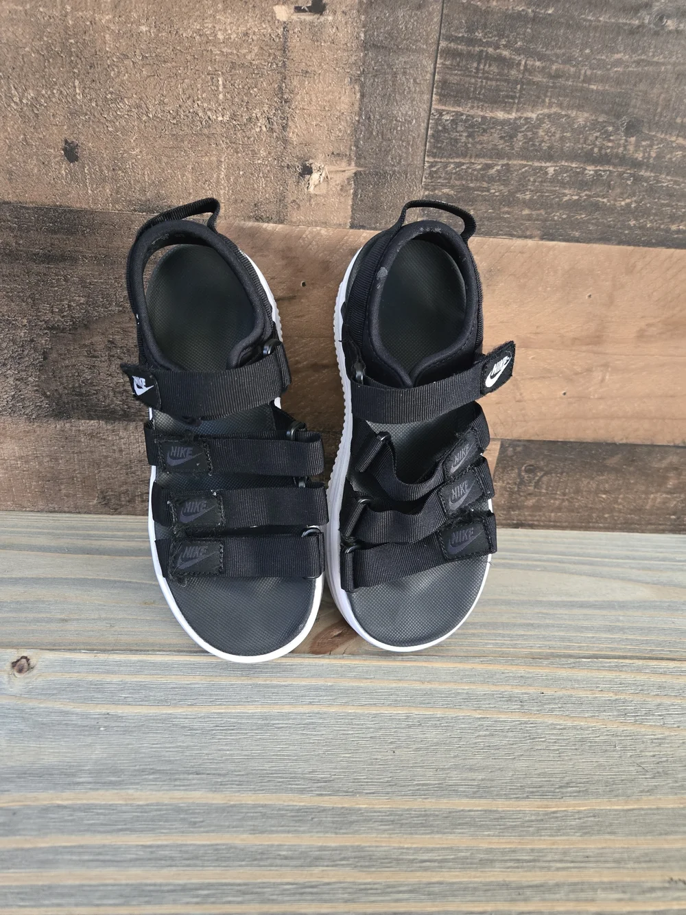 Nike Icon Classic Sandals Platform Slides Shoes DH0224 Black Wmn Sz 5 Youth 3.5Y